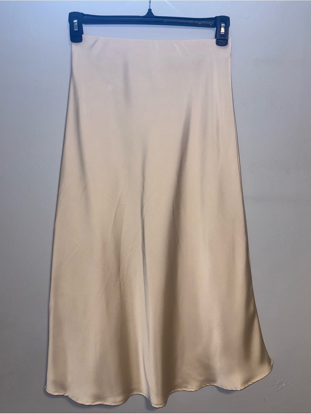 Silky Champagne Maxi Skirt - Picture 2 of 3